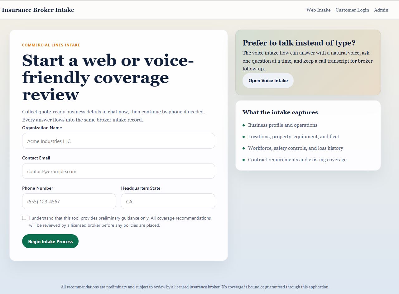 Demo AI Assisted Insurance Broker Application